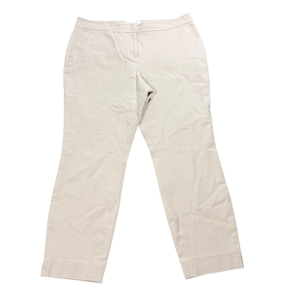 Lafayette 148 Manhattan Pants Womens Beige Cotton Stretch Professional Size 12